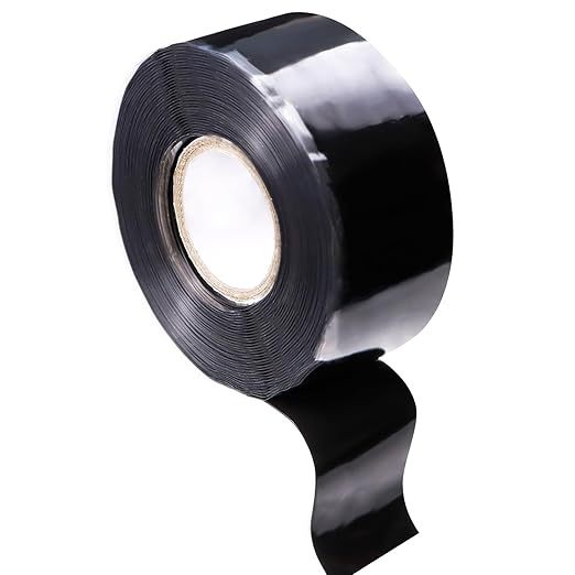 Black Self Fusing Silicone Tape, Heavy Duty Waterproof Leakproof Repair for Plumbing, Hose, Pipe & Electrical Emergency Seal