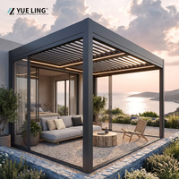 Pergola de jardin extérieure personnalisée en aluminium à toit à lames orientables pour les constructeurs et les entrepreneurs, avec commande électrique à distance