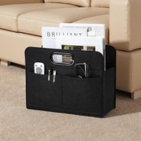 Panier à magazines pliable en feutre pour rangement, organiseur de magazines, journaux, dossiers, ordinateur portable avec 4 poches pour la maison et le bureau