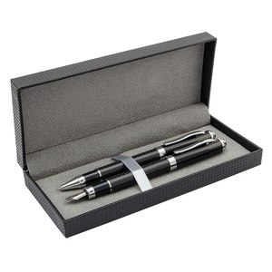 Étui à stylos noir pour 1-2 stylos, boîte de rangement premium avec doublure en velours, coffret cadeau, boîte de présentation - Product Image 1