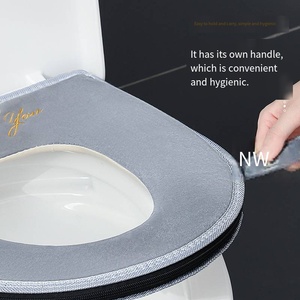 Funda de Asiento de Inodoro de Felpa Gruesa y Ecológica para Invierno, con Cierre de Cremallera, Lavable a Máquina, para Uso en el Hogar en Todas las Estaciones, Tapete de Baño - Product Image 3