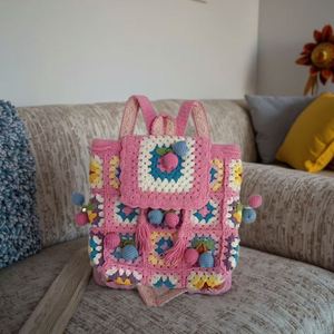 Sacs à bandoulière en crochet pour femmes, sac Granny Square, sacs à main tricotés, sacs de plage d'été faits à la main - Product Image 3