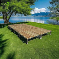 Terrasse modulaire préfabriquée pour camping en plein air Base carrée en acier galvanisé Hauteur réglable pour jardins Parcs pour l'alimentation