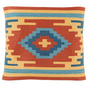 Kilim Kashmiri bordado cadena cosida funda de cojín de lana diseño para sofá sala de estar hecho a mano de TEXTILES INDIOS H/L - Product Image 1