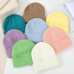 Automne <span class=keywords><strong>hiver</strong></span> unisexe tricoté chapeau acrylique <span class=keywords><strong>Melon</strong></span> peau Simple pull chaud commun étudiant <span class=keywords><strong>d</strong></span>écontracté en gros - Product Image 2