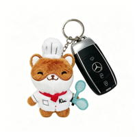 Porte-clés en peluche personnalisé Ours Chef Doux, Mini Animal en Peluche Mignon, Breloque de Sac pour Enfants et Collectionneurs