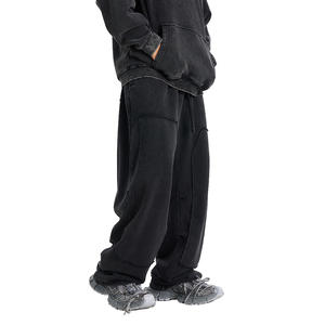 Pantaloni lunghi 2025 stile primaverile larghi a gamba dritta da uomo pantaloni da jogging francese Terry High <span class=keywords><strong>Street</strong></span> - Product Image 2