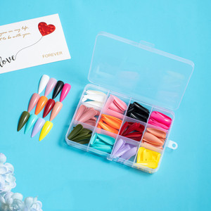 Uñas de <span class=keywords><strong>Gel</strong></span> <span class=keywords><strong>para</strong></span> manicura francesa, cobertura completa, Stiletto de almendro cuadrado, bailarina, Color Nude, 240 unidades - Product Image 3
