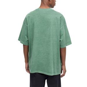 Camisetas de algodón 100% con hombros caídos, estilo urbano, para hombre, de color sólido, a bajo precio, para usar en verano. - Product Image 2