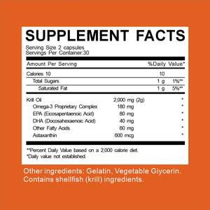 Capsules d'huile de <span class=keywords><strong>krill</strong></span> oméga-3 sauvage de l'Alaska AegleWell Marque privée Gélules Capsules de suppléments d'huile de <span class=keywords><strong>krill</strong></span> pour adultes - Product Image 2