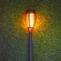 Lampe solaire extérieure 12 LED IP65 avec lumière scintillante effet flamme, étanche pour décoration de jardin, du crépuscule à l'aube