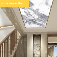 Panneau de plafond en acrylique stratifié texturé, taille personnalisée, Lamina Artificial De Marmol, plaque de marbre, impression UV, panneau guide de lumière LGP