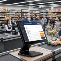 Système de point de vente tout-en-un avec écran tactile de 15,6 pouces, terminal de caisse intelligent sous Windows pour restaurants et magasins de détail