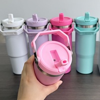 Gobelet isotherme RTS 30oz en acier inoxydable 304 avec poignée, finition mate, pour sublimation, style macaron