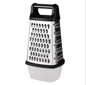 8 IN & 9.5 IN Kitchen Box Grater 4 Sided Vegetable Parmesan Cheese Grater Slicer with Storage Container