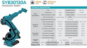 Bras robotisé industriel 6 axes Sooyee SYB30130A, charge utile de 130 kg, portée de 3019 mm, engrenage à roulement, puissance de 14 kW pour la manutention lourde - Product Image 5