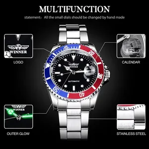 Winner Forsining 320 Reloj para Hombre, relojes mecánicos automáticos, relojes de pulsera impermeables de acero inoxidable para Hombre, Dropshipping, Reloj para Hombre - Product Image 3
