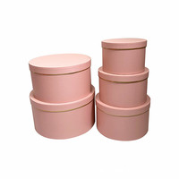 Boîtes à fleurs romantiques de luxe Saint-Valentin 5 pièces étuis de faveur de fête de mariage de forme ronde avec ruban pour emballage cadeau