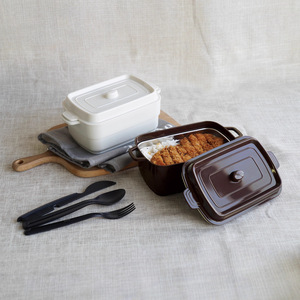 Boîte à bento Bangduo Nordic double couche, forme ovale, en plastique, utilisable au micro-ondes, pour adultes - Product Image 2