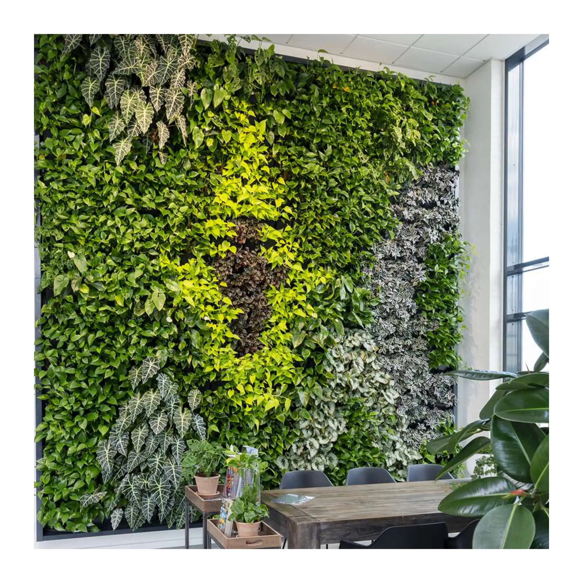 Grape Leaf A Indoor Outdoor Vertical Grape Leaf Greenery Backdrop Panel Decor Artificial Foliage Plant Green Grass Wall