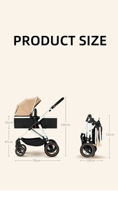 Xe đẩy em bé sang trọng cao cảnh quan poussette đa chức năng bé pram xe đẩy em bé cho du lịch - Product Image 5