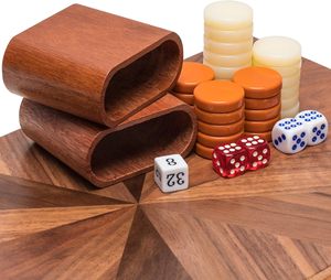 Set di Backgammon in Legno Intarsiato Yellow Mountain Imports, Pezzi in Acrilico <span class=keywords><strong>Cascadia</strong></span>, Dadi in Legno, Tavola <span class=keywords><strong>da</strong></span> 17 Pollici, Prodotto in Cina - Product Image 5