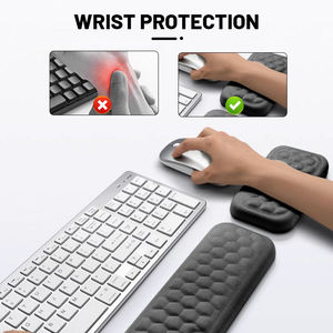 Juego de alfombrilla de ratón con reposamuñecas para teclado de espuma viscoelástica, soporte de muñeca, diseño ergonómico para oficina, hogar, oficina, portátil, escritorio - Product Image 5