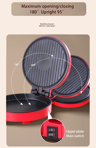 MITCMOLARD - Plancha <span class=keywords><strong>Eléctrica</strong></span> Multifuncional Portátil de 1500 W para Pizza y Crepas, Plancha Antiadherente de 32 cm, Termostato Automático, Calentamiento Dual - Product Image 4