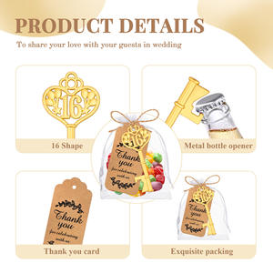 Décapsuleur en or pour cadeaux de mariage, porte-clés, ouvre-bouteille, Souvenirs d'anniversaire pour invités, cadeaux de fête - Product Image 3