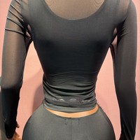 Ensembles deux pièces pour femmes : débardeur, haut à manches longues en maille, short moulant, leggings moulants unis longueur mollet – Ensemble quatre pièces