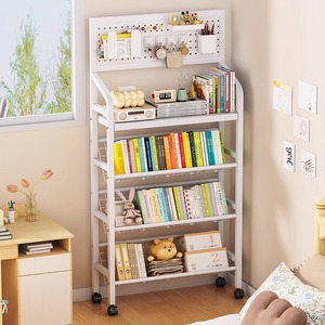 Di chuyển Multilayer kệ sách với bánh xe tiết kiệm không gian đơn giản Xe đẩy cuốn sách lưu trữ giá cho trẻ em cho phòng khách sử dụng - Product Image 5