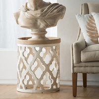 Table basse en bois massif antique faite à la main SWT avec revêtement en poudre pour la décoration de la maison