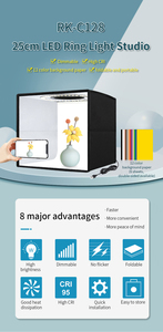 Boîte à <span class=keywords><strong>Photo</strong></span> professionnelle en PVC, matériau étanche de 25cm, <span class=keywords><strong>RK</strong></span>-C128 Studio <span class=keywords><strong>Photo</strong></span> haute luminosité, lumière réglable - Product Image 3