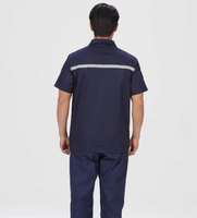 Chemises de travail en polyester à manches courtes multi-poches personnalisées en gros, pantalons cargo pour les travailleurs du bâtiment unisexes