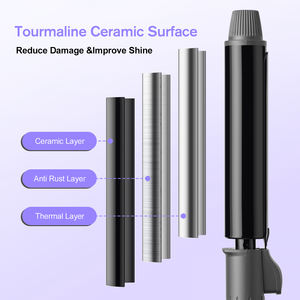 Fer à friser rotatif intelligent multifonction personnalisable avec contrôle de la température et écran LED - Product Image 2