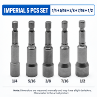 FEIDA – Lot de 5/6/12 embouts hexagonaux magnétiques métriques et impériaux, tiges hexagonales de 1/4 po, embouts de vissage 40Cr pour visseuse à chocs