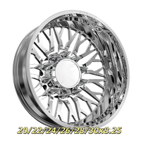 Ruedas Forjadas NJQS de 8 y 10 Birlos para Coche, 8x200 8x225 10x225, Negras, Todoterreno, para Ford GMC F350, Rueda Trasera Doble de 22/24/26/28/30 Pulgadas