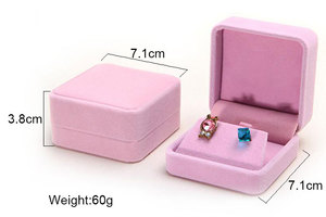 Shero ชุดกล่องกำมะหยี่กำไลข้อมือน่ารักสร้อยคอหนังกำมะหยี่กล่องหนังกำมะหยี่จี้ชั้นสูงต่างหูของขวัญกล่องกำมะหยี่ - Product Image 1