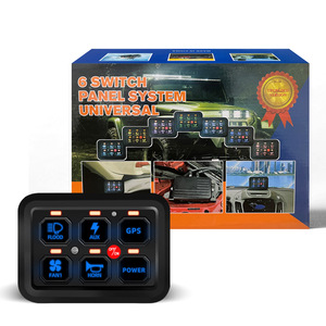 แผงควบคุมสวิตช์ 6 ปุ่ม ระบบ LED อเนกประสงค์ สำหรับดัดแปลงรถยนต์ พร้อม GPS AUX แตร พัดลม ปุ่มเปิด-ปิดไฟ - Product Image 5