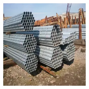 Sıcak daldırma galvanizli yuvarlak çelik boru Gi boru inşaat için ön galvanizli çelik yuvarlak boru