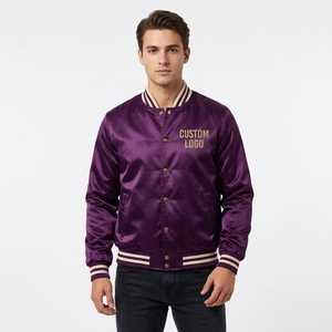 Nouveautés : Vestes en satin vierges en gros, Vestes d'équipe en gros très demandées, Blousons universitaires d'hiver pour hommes, Nouvelle qualité, Couleurs unies - Product Image 5