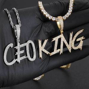 DIY Alphabet Letter Hip Hop Pendant Custom Real Gold Plated Prong Setting 925 Silver Moissanite Bespoke Bling <b>Iced</b> <b>Out</b> Jewelry - Product Image 6