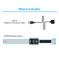 Lector de Etiquetas para Animales Original, Lector RFID para Orejas de Animales, BT IP65 134.2kHz FDX-B, Agricultura y Aplicaciones AGRÍCOLAS AWR250