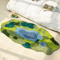 G003 Forêt mousse chambre lit couverture flocage irrégulier épaissi tapis salon table basse tapis est lavable en machine