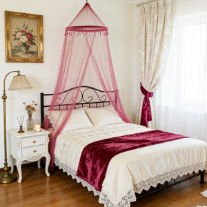 Mosquitero Cónico de Lujo <span class=keywords><strong>para</strong></span> <span class=keywords><strong>Cama</strong></span> de Princesa con Borlas Decorativas <span class=keywords><strong>para</strong></span> una Decoración Romántica del Dormitorio - Product Image 6