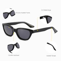 Lunettes de soleil œil de chat multicolores en acétate, polarisées UV400, pour femmes, conduite, voyage, plage, quotidien, extérieur, hommes, logo personnalisé