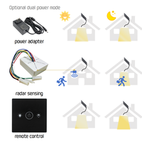 Panneaux solaires LED pour puits de lumière, 2 pièces de 300 mm, avec capteur radar, éclairage de plafond pour intérieur, maison et bureau, économie d'énergie