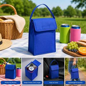 Sac isotherme personnalisé en non-tissé avec logo, en feuille d'aluminium, pour gâteaux, fruits de mer, bubble tea, à emporter, avec poche à glace intégrée - Product Image 4