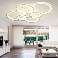 Plafonnier LED Design Moderne Décoration de la Maison Lumière de Plafond Intelligente à Intensité Variable avec Télécommande