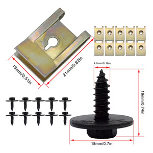 XUKEY – attaches de pare-chocs de voiture, ensemble de 20 pièces en acier pour garde-boue, protection du dessous de caisse, réparation et remplacement - Product Image 2